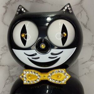 Black & Gold Jeweled Kit-Cat Klock clock SUPER RARE